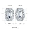 Light luxury rectangular S925 silver plated platinum Moissanite diamond pendant earring set 2